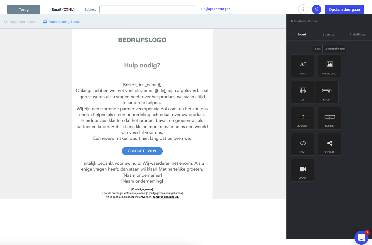 Testmail versturen