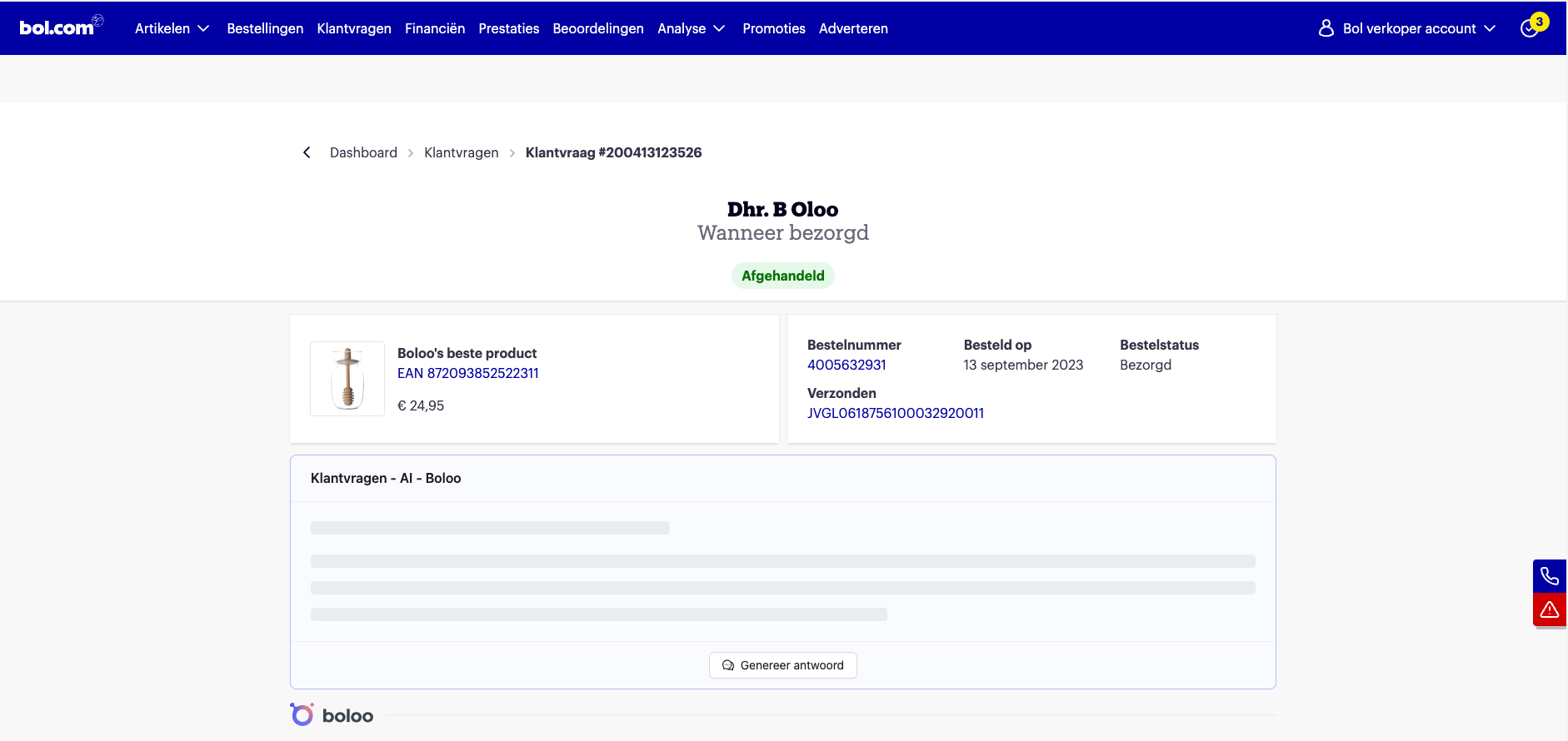 Klantvragen AI in Chrome extensie