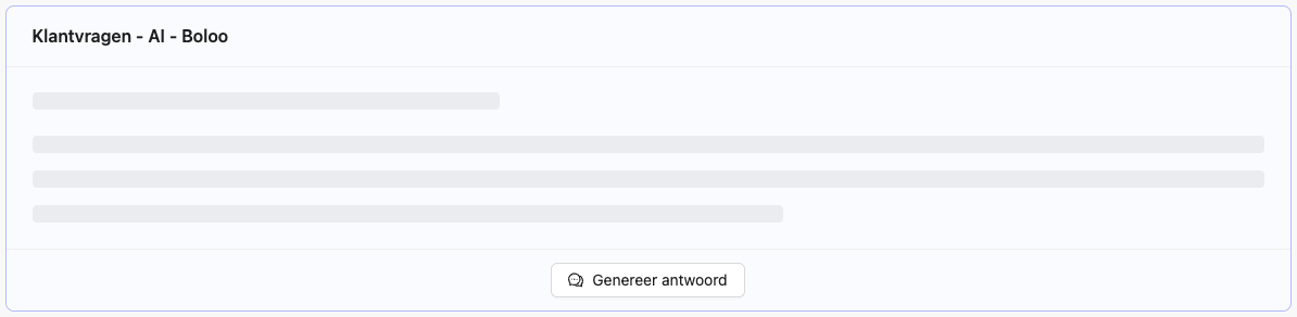 Klantvragen AI genereer antwoord